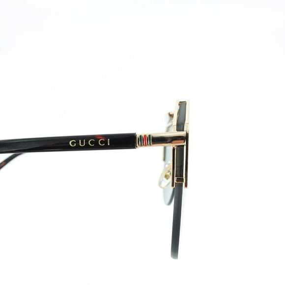 Gucci GG0584 Shield Sunglasses Gold Havana Green OS - Picture 7 of 16